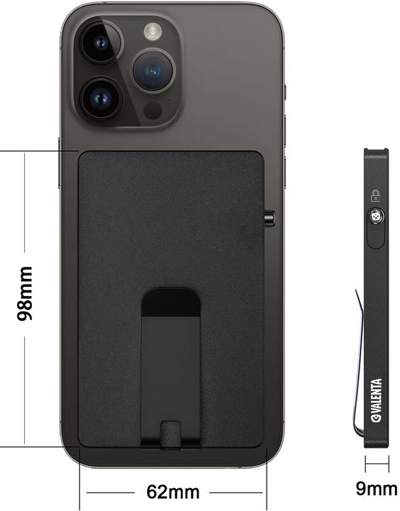 Produktbild Valenta CardCase Aluminium MagSafe Money Clip Schwarz