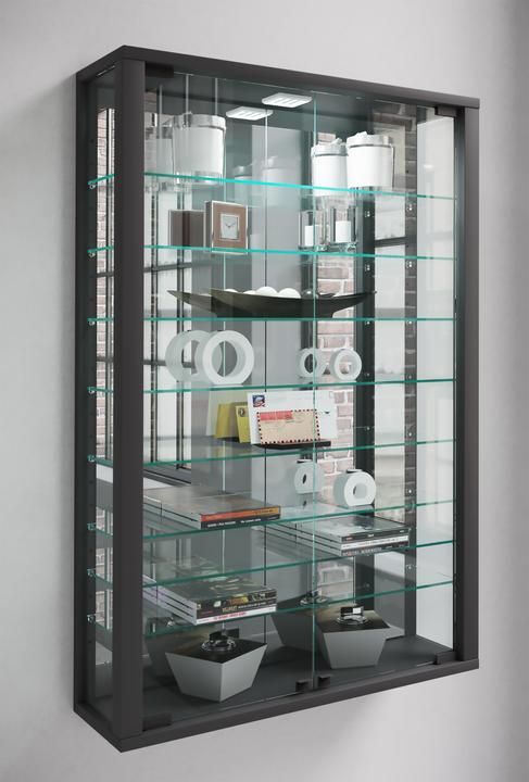 Actual product image VCM Collection Wall Display Case Wood Glass Vitrosa Mini Mirror (59 x 18 x 91 cm)