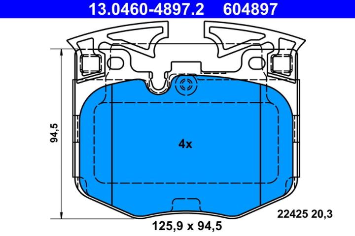 Actual product image ATE Pad set Va For BMW