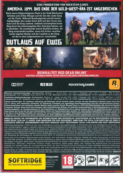 Actual product image Rockstar Red Dead Redemption 2 - (Code in a Box) (PC, Multilingual)