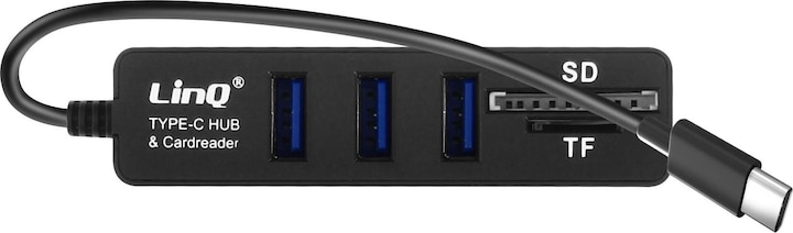 Image du produit LinQ 3 ports USB + lecteur de carte SD/Micro SD (USB-C, 3 Ports)