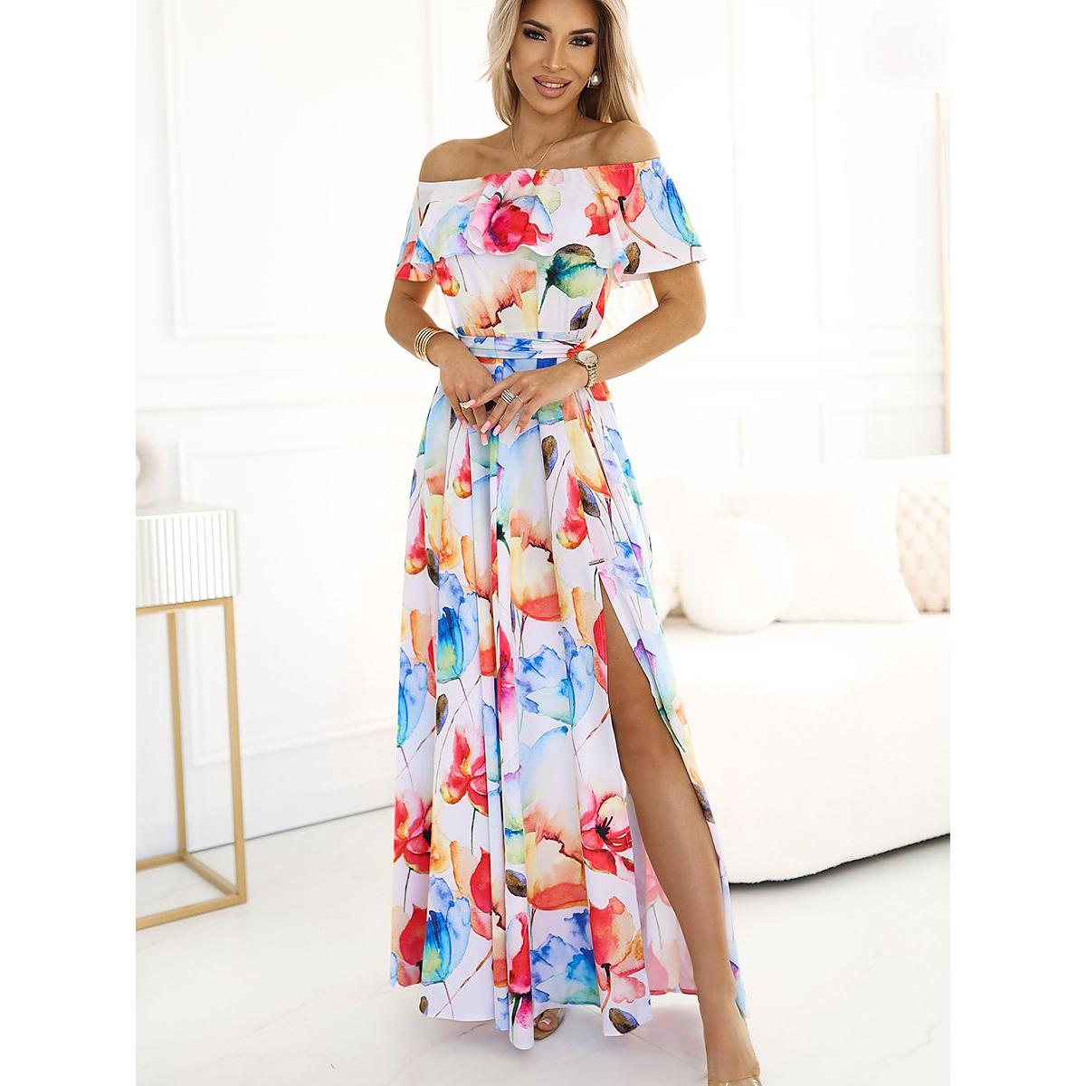 Numoco, Damen, Kleider, Alltagskleid, Mehrfarbig, (XL)
