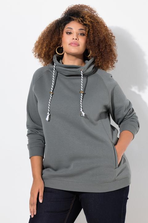 Image du produit Ulla Popken Sweat-shirt à col montant et évasé. Poches et manches raglan. (46, 48)