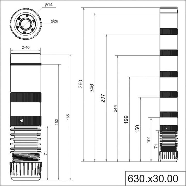 Produktbild Werma Adapter KS40 Tube Black