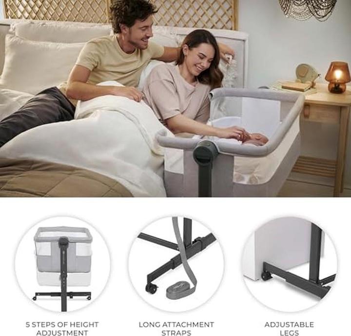 Produktbild KinderKraft Nestee Up 2 light grey travel cot