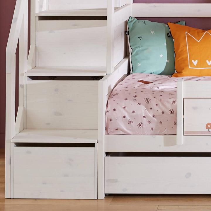 Actual product image Lifetime Kidsrooms Familiy Bunk Bed with Stairs and Deluxe Slatted Bed Base with Guest Bed (90 x 200 cm)