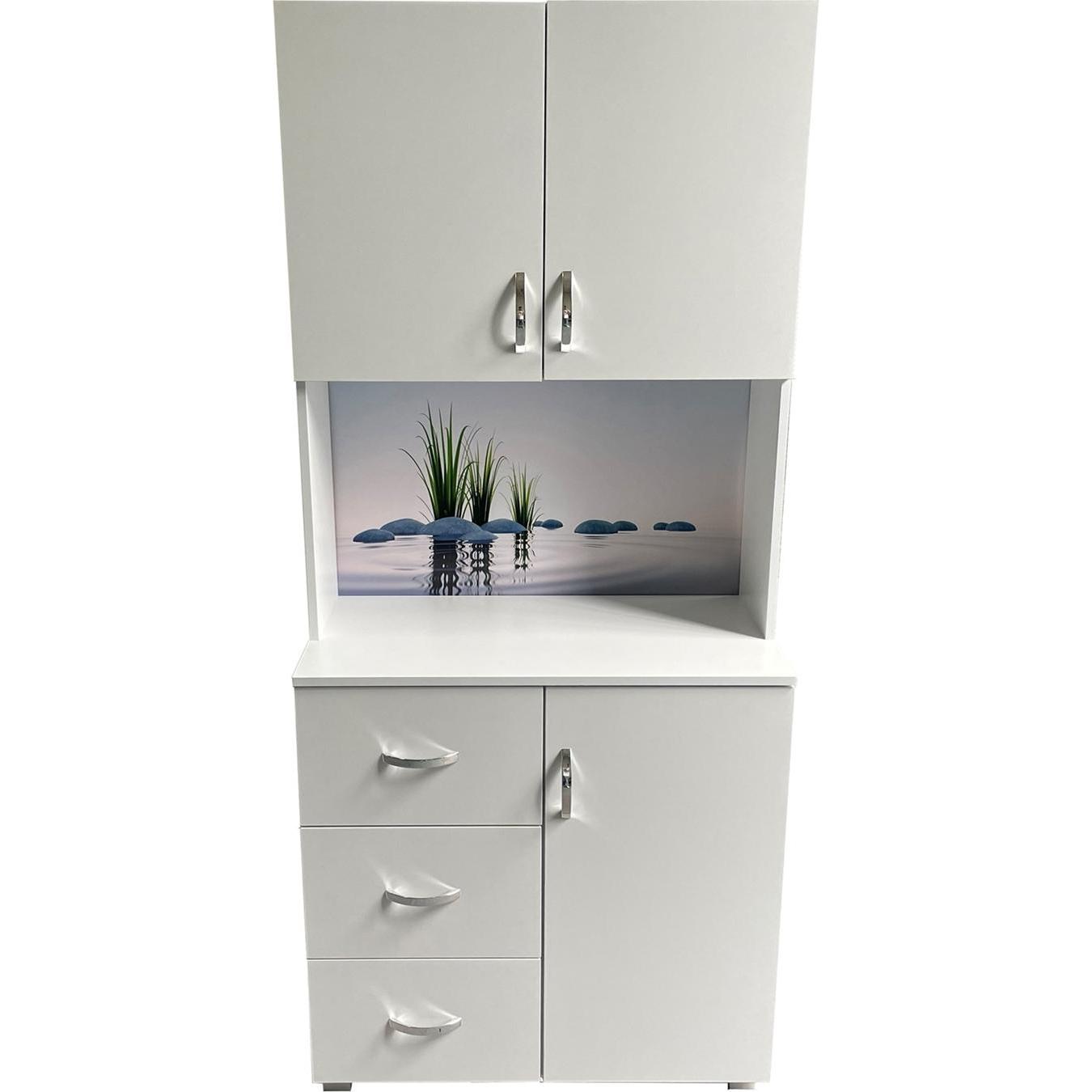 HTI-Living, Badezimmerschrank, Badschrank Blanca Wellness Motiv Steine (80 x 180 x 40 cm)