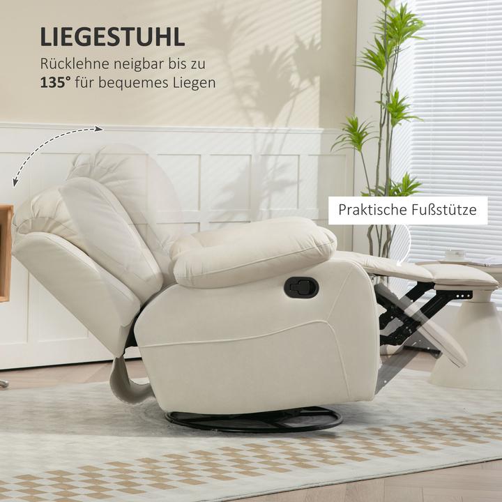 Image du produit Homcom Relaxsessel Polyester, Stahl Cremeweiss