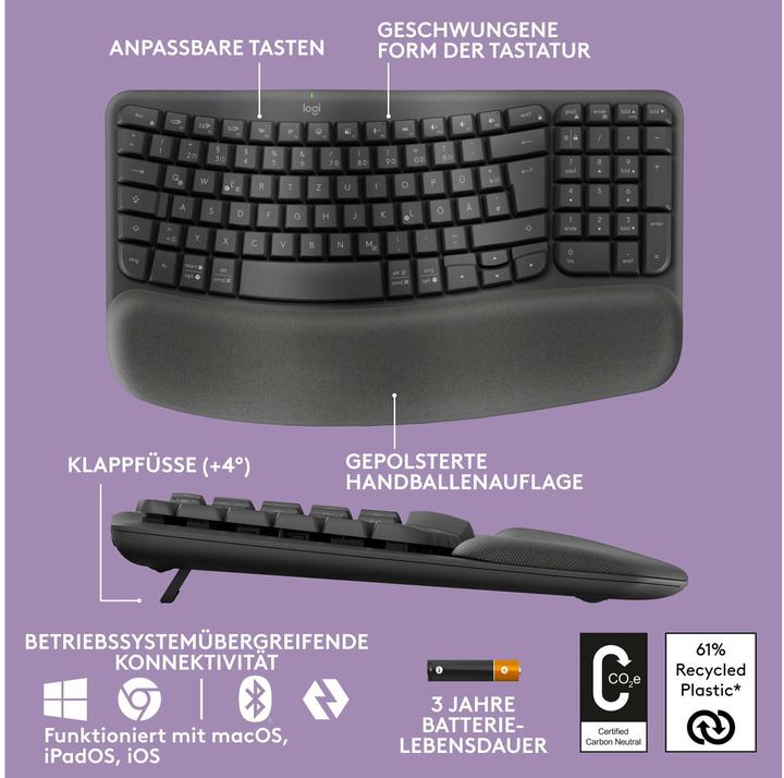 Produktbild Logitech Wave Keys (CH, Kabellos)