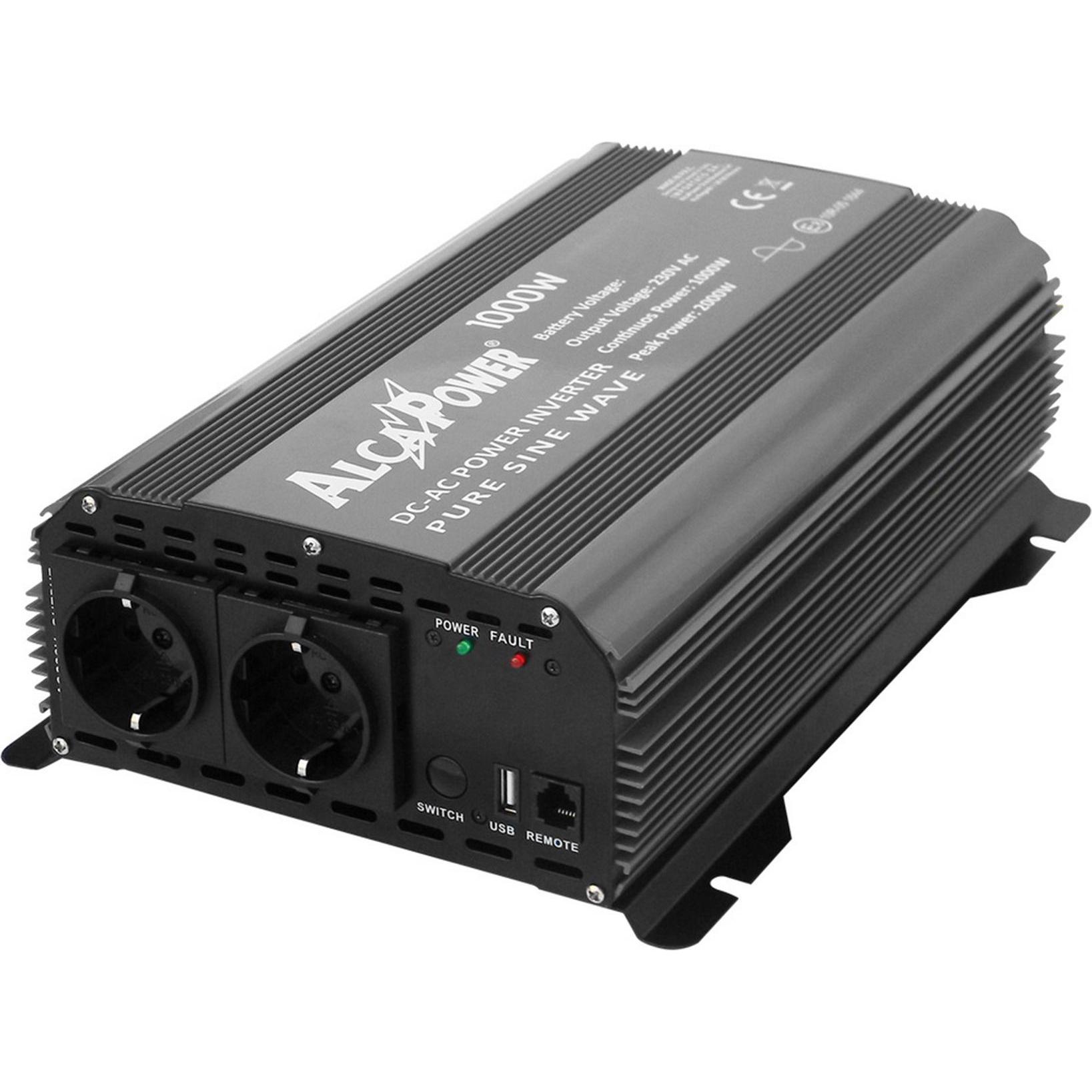 President, Spannungswandler, Spannungswechselrichter AlcaPower von 1000W 12V-230V, reine Sinuswelle, USB-Anschluss
