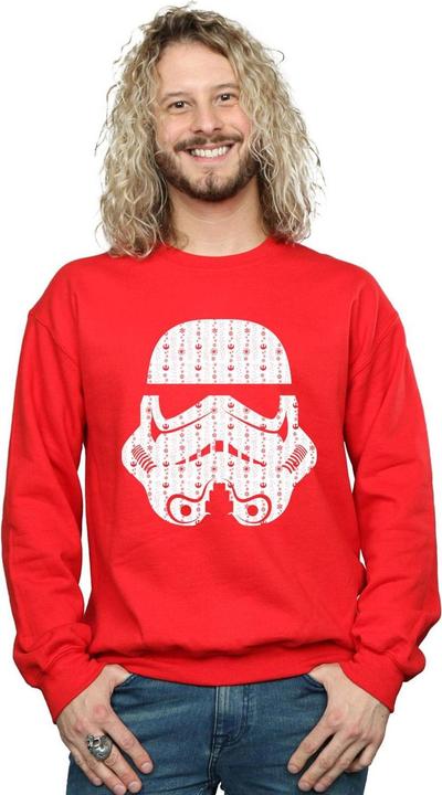 Actual product image Star Wars Mens Christmas Stormtrooper Helmet Sweatshirt (XXL)