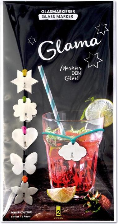 Produktbild Take2 Design 6er Set Glasmarkierer Glama, farbig (6x)