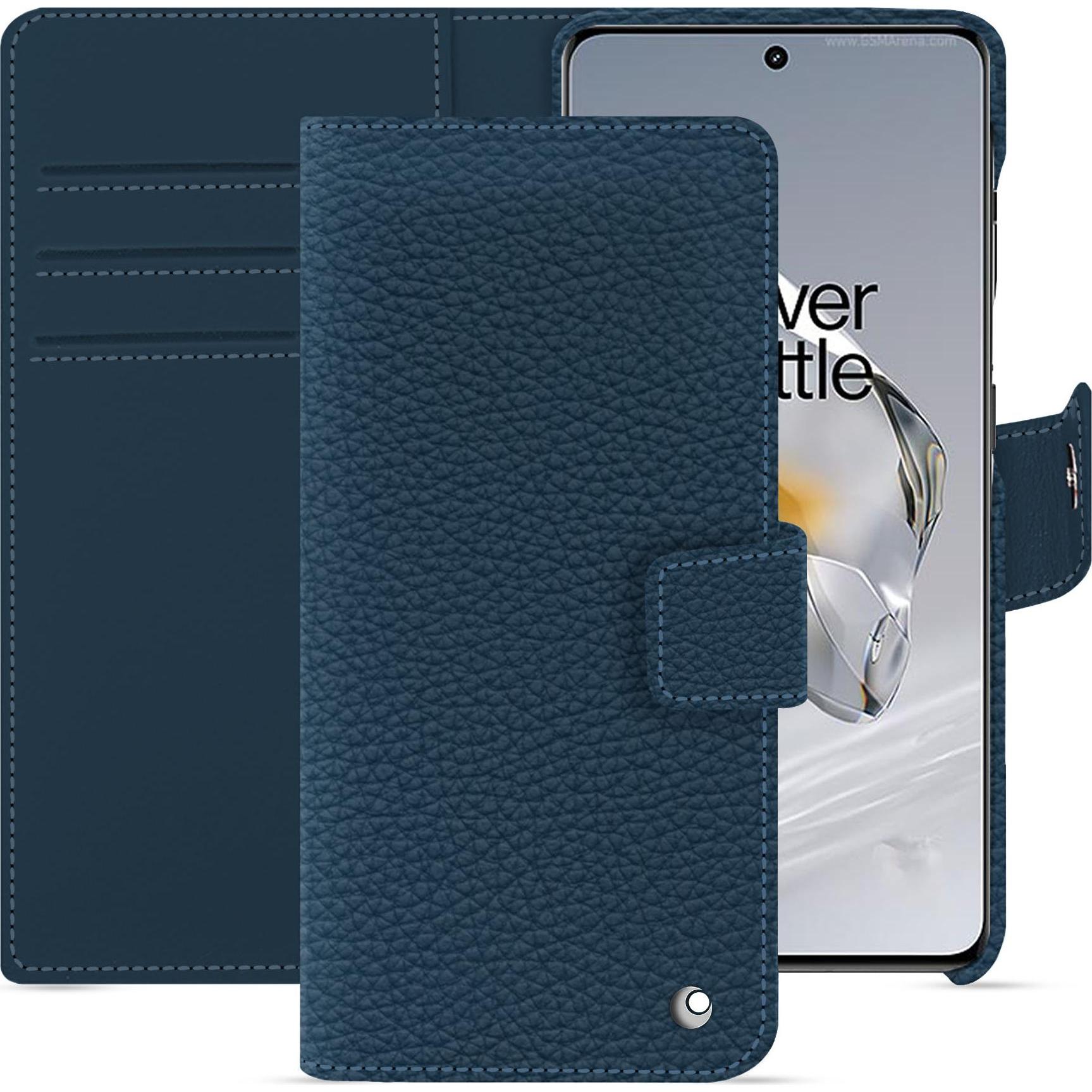 Noreve Lederschutzhülle Oneplus 12 (OnePlus 12), Smartphone Hülle, Blau