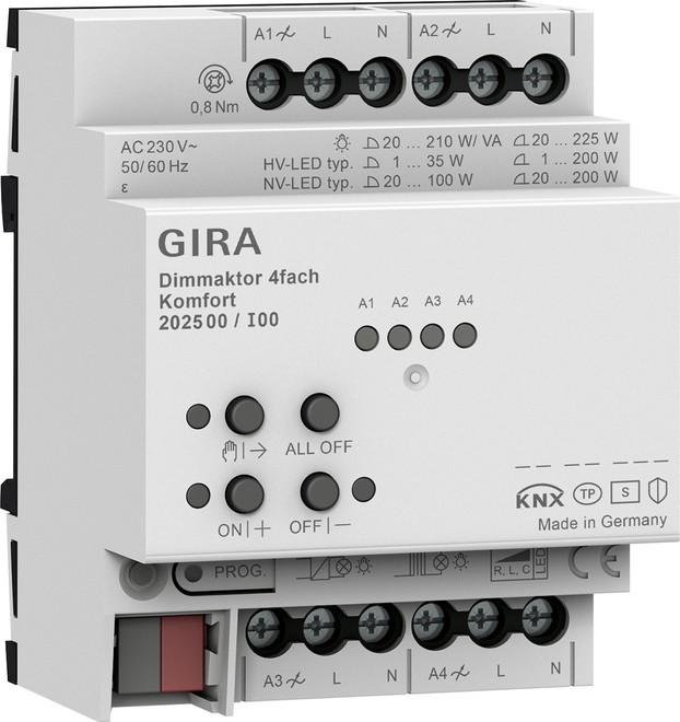 Actual product image Gira Dimming actuator 4-f. REG KNX Secure 202500 (202500) (Dimming actuator)