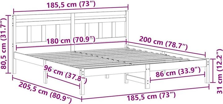 Image du produit vidaXL Plattformbett (180 x 200 cm)