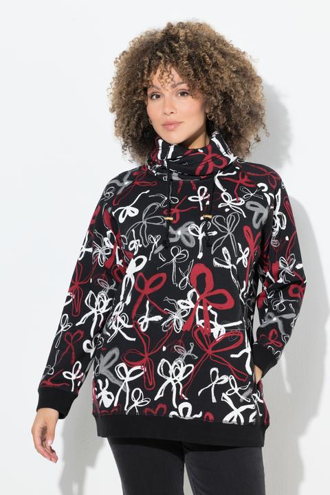 Actual product image Ulla Popken Ribbon Print Turtleneck Sweatshirt (50, 52)