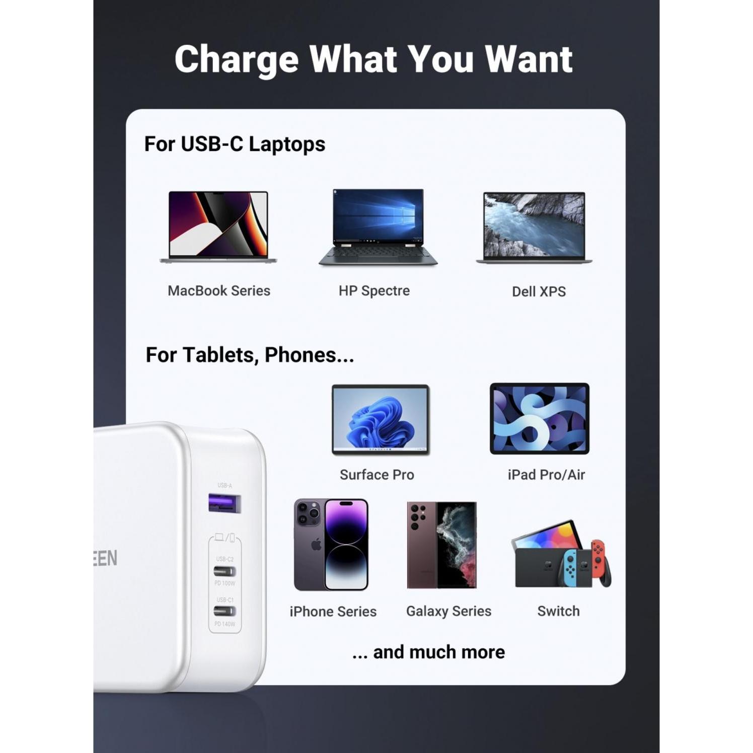 Thumbnail - Ugreen Nexode Bundle (140 W), USB Ladegerät, Weiss