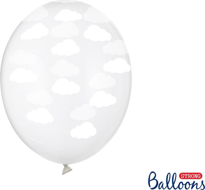 Produktbild Partydeco Luftballons Wolken Transparent/Weiss Ø 30 cm, 6 Stück (6 x)
