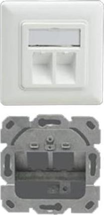 Actual product image Helos Keystone - Junction box, design-capable, 2-gang, pure white