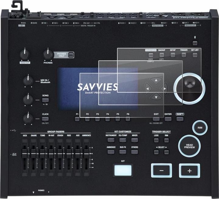 Actual product image Savvies 3x Smart Glass - 9H Hybrid Glass Screen Protector for Roland V71