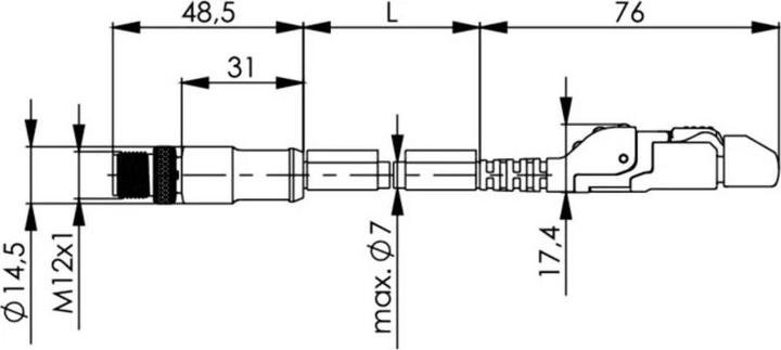 Produktbild Telegärtner STX M12x1-RJ45 VL D-kod. Cat.5