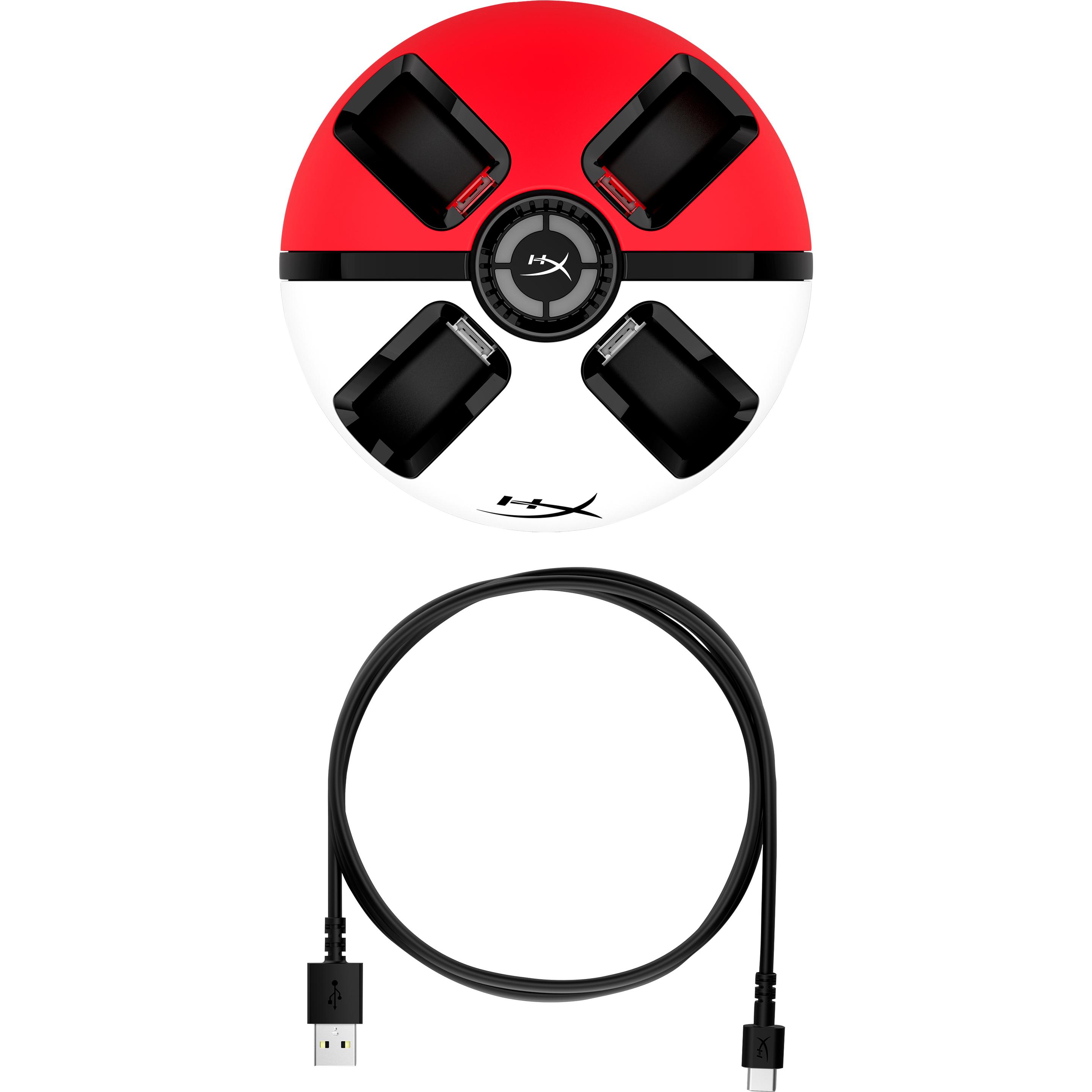 HyperX ChargePlay Quad 2 (Switch), Gaming Controller Zubehör, Schwarz, Rot