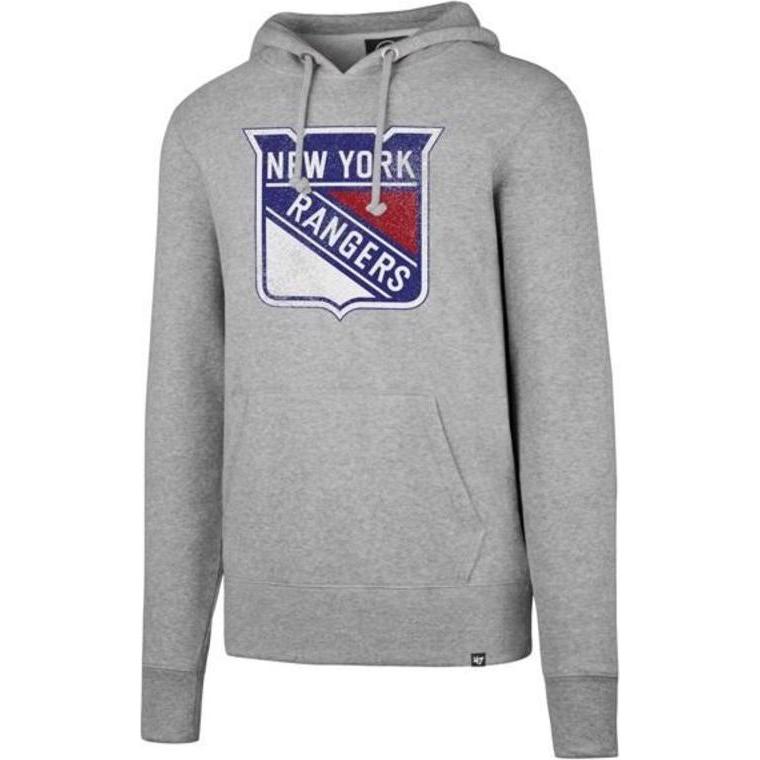 '47, Felpa + Maglione, NHL New York Rangers Knockaround HEADLINE Felpa con cappuccio SHEEP GREY XL (345945), Grigio, (XL)