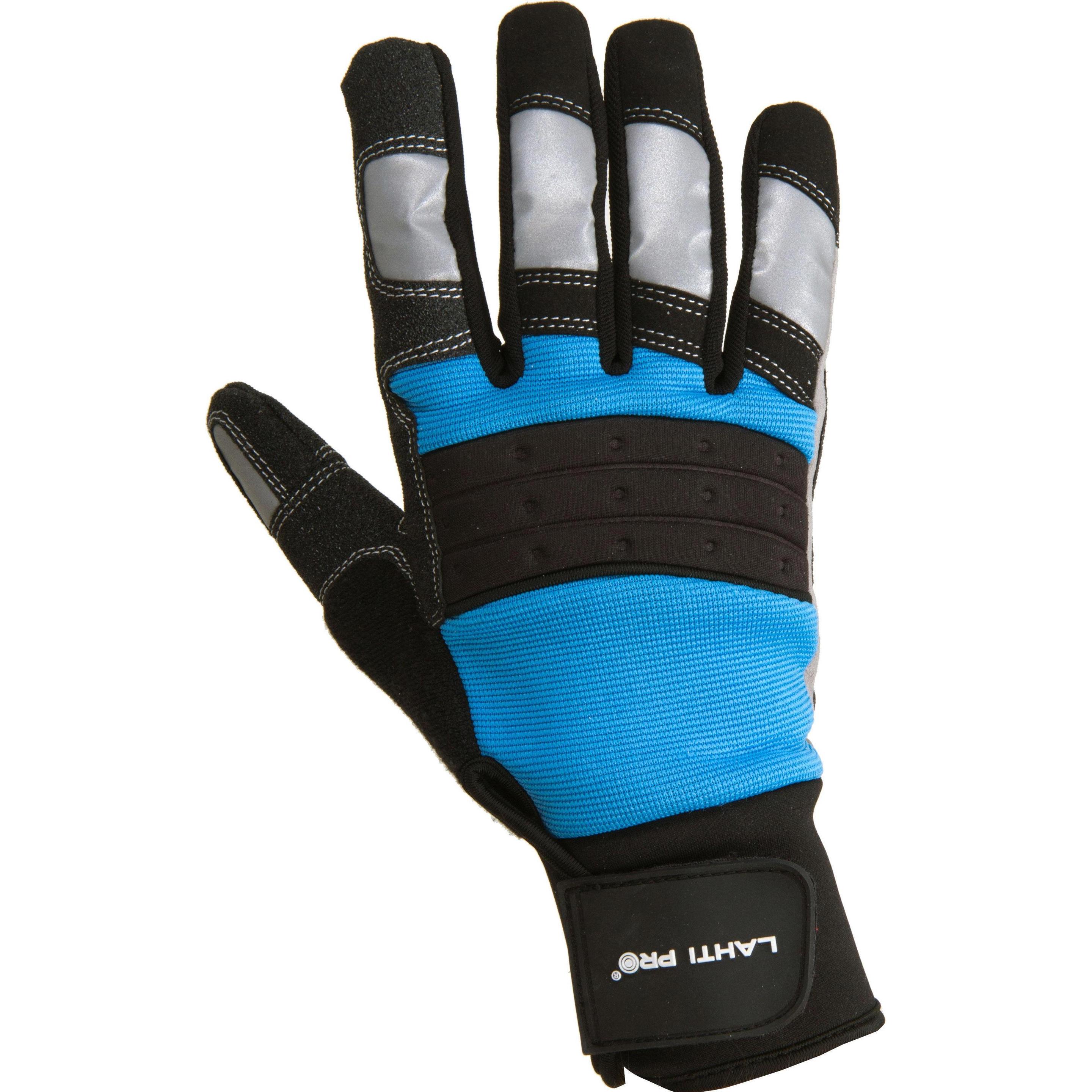 Thumbnail - Lahti Pro, Schutzhandschuhe, L280711K Workshop gloves, black and blue, card, "11", CE (11)