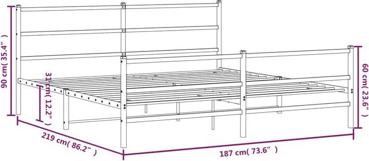 Image du produit vidaXL Bettgestell (183 x 213 cm)