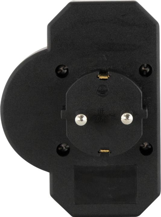 Image du produit REV Steckdosenadapter 3-fach mit Überspannungsschutz, schwarz (CEE 7/16, CEE 7/3, 3 x)