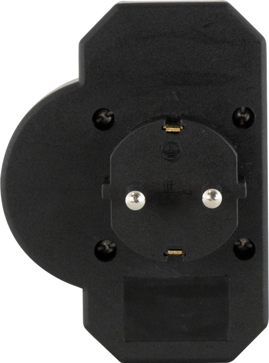 Actual product image REV Steckdosenadapter 3-fach mit Überspannungsschutz, schwarz (CEE 7/16, CEE 7/3, 3 x)