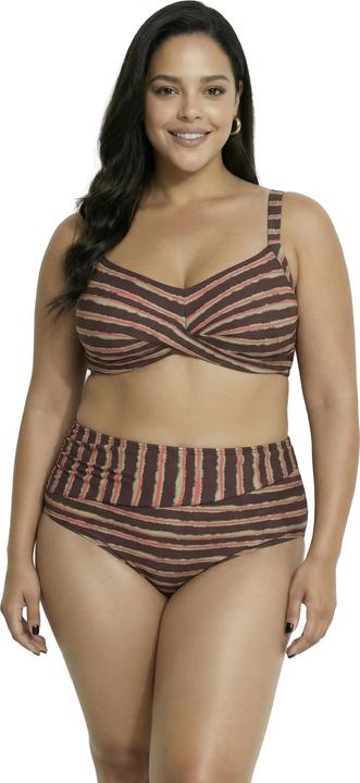 Immagine prodotto Ulla Popken Bikini, Streifenmix, drapiert, Softcups, recycelt (46)