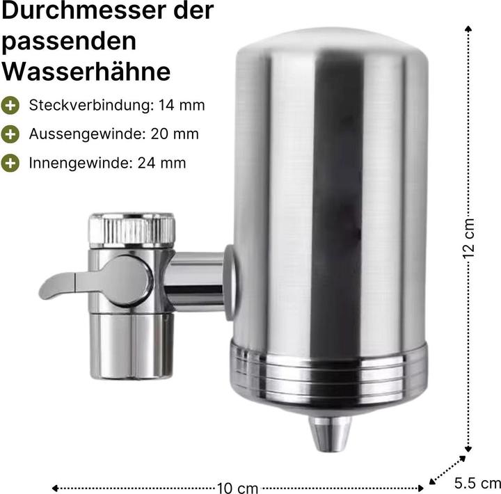 Image du produit Hermex Filtre pour robinet de cuisine Filtre pour robinet de cuisine Purificateur d'eau du robinet
