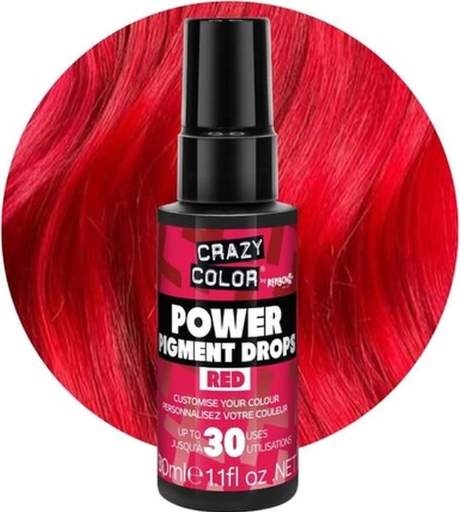 Crazy Color Red Power Pigments Ultra Concentrated Custom Toner & Semi-Permanent Dye Vegan Formula 30