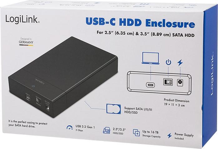 Produktbild LogiLink HDD Gehäuse Speichergehäuse 3,5 SATA USB 3.0 UA0460 (2.5", 3.5")