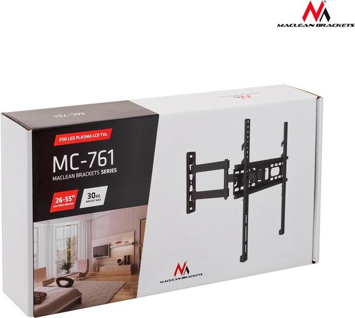 Actual product image Maclean MC-761 - VESA Monitor/TV Holder, 26-55", black, 30 kg (Table, 30 kg, 26" - 55")