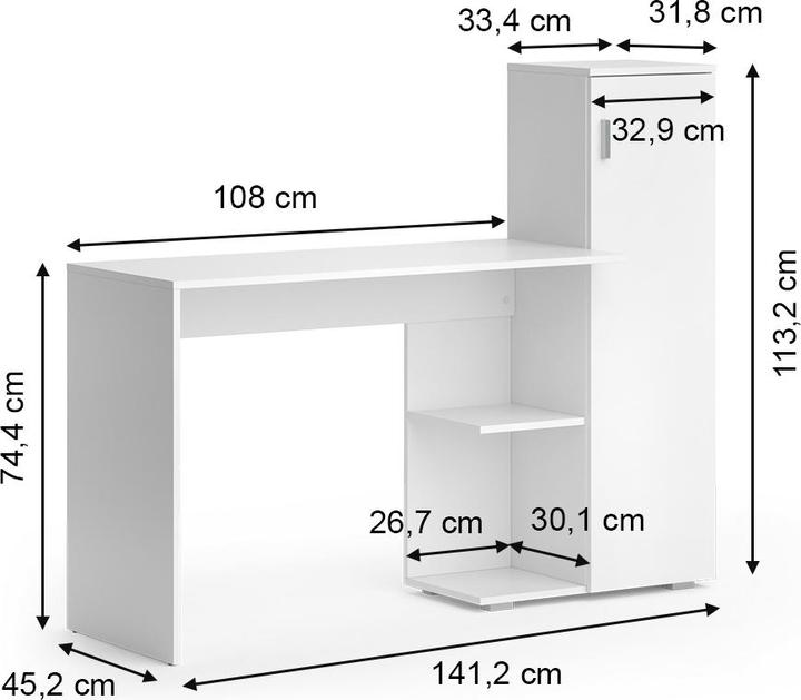 Image du produit Vicco Ritz (141.20 x 45.20 x 113.20 cm)
