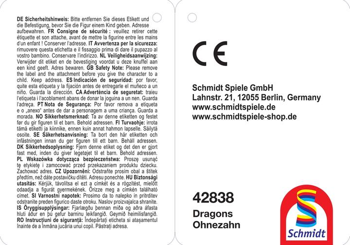 Nährwerte und Zutaten Schmidt Spiele Dragons, Squishy, Ohnezahn (18 cm)