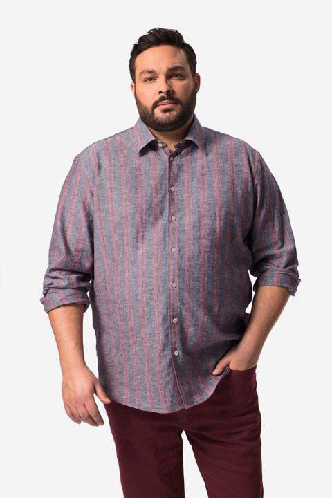 Immagine prodotto Men+ Leinenmix-Hemd, Langarm, Kentkragen, Comfort Fit, Streifen (7XL)