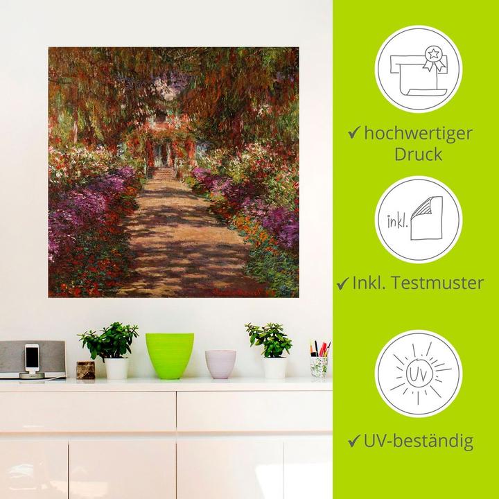 Image du produit Artland Poster Chemin dans le jardin de Monet à Giverny. 1902 T6UD 70x70 cm (50x50 cm)