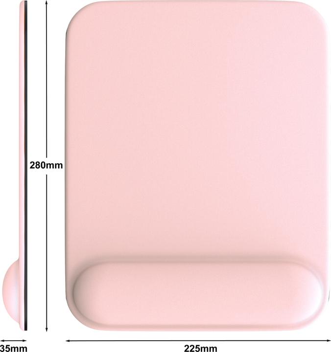 Produktbild CSL Gaming Mauspad, Office Mausmatte mit Gelkissen mit & Handgelenkauflage, 22,5 x 28 cm, rosa