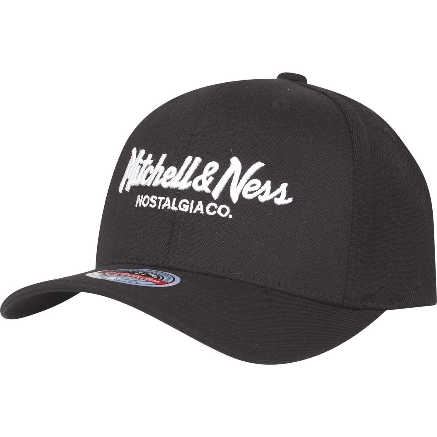 Mitchell & Ness, Cap, Stretch Snapback Cap PINSCRIPT schwarz weiss