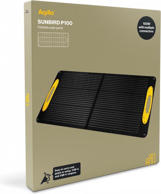 Produktbild Aqiila SUNBIRD P100 AQSO100SUN003 Solar-Ladegerät Ladestrom Solarzelle 4.88A 100W (100 W, 4.20 kg)