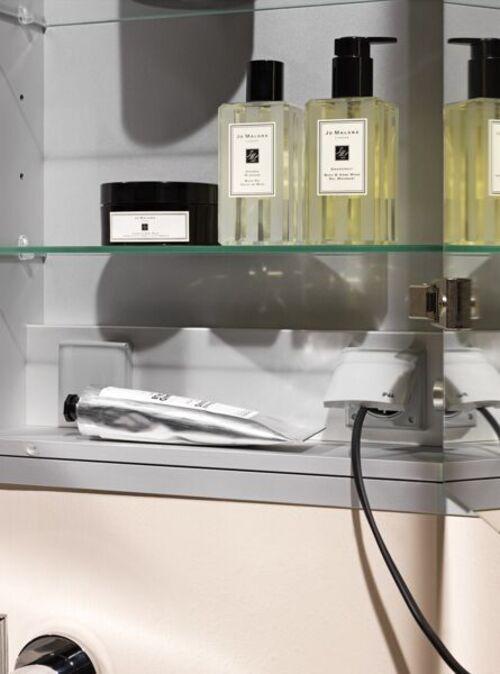 Produktbild Laufen Frame 25 Spiegelschrank, Beleuchtung senkrecht, Anschlag aussen, 750x800, Ambiente Licht (75 x 15 x 80 cm)