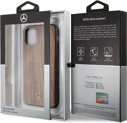 Image du produit Mercedes MEHCN65VWOLB Étui rigide pour iPhone 11 Pro Max, rouge / marron ligne bois noyer (Apple iPhone 11 Pro Max)