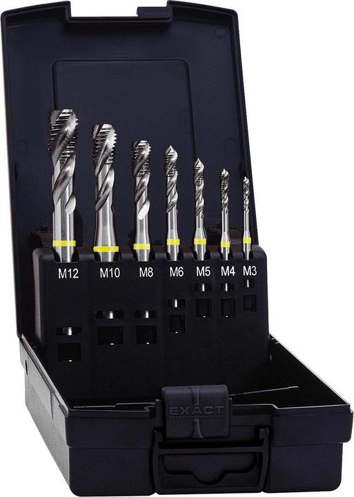 Exact HM7 Jeu de tarauds pour machines, ensemble de 7 pièces. M3 - M12 ( 05117 ) HSS-E 35° RSP métr