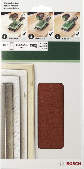 Produktbild Bosch Zubehör DIY Schleifblatt 115x230mm K40 10er Set (40)