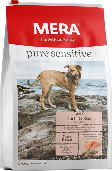 Immagine prodotto Mera Cibo per cani secco Pure Sensitive Adult Salmone e Riso 12,5 kg (Adulto, 1 pz., 12500 g)