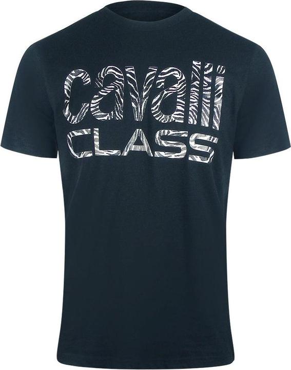 Actual product image Cavalli Class Mens Zebra Print Logo T-Shirt (L)