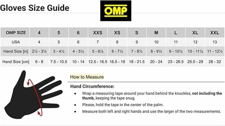 Produktbild OMPHobby Handschuhe OMP XS Schwarz (XS)